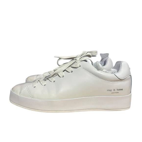 Rag & Bone R1 LIKE NEW White Leather Sneaker Tennis Shoe Size 37 Fits US 6.5 - Picture 4 of 13